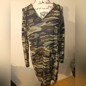 No Boundaries Juniors Camoflauge Long Sleeve Bodycon Dress Size Xxxl (21